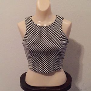 Black and White checkered crop top